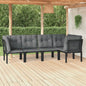 Set Salotto Da Giardino 5 Pz Nero E Grigio In Polyrattan