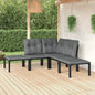 Set Salotto Da Giardino 5 Pz Nero E Grigio In Polyrattan