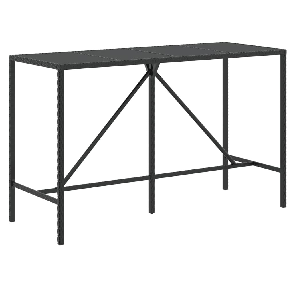 Set Bar Da Giardino 9 Pz Con Cuscini In Polyrattan Nero