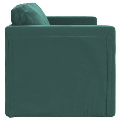 Divano Letto Da Terra 2 In 1 Verde Scuro 122x204x55 Cm Velluto