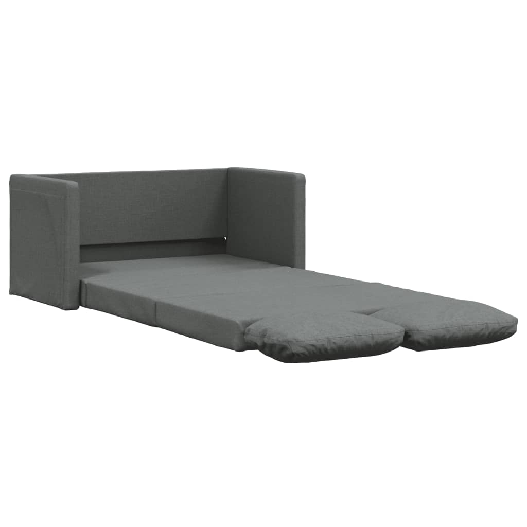 Divano Letto Da Terra 2 In 1 Grigio Scuro 112x174x55 Cm Tessuto