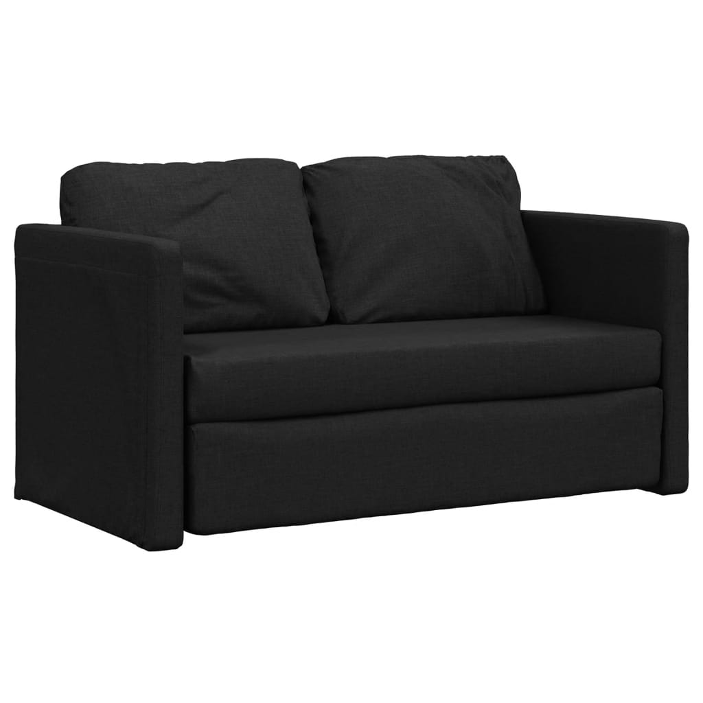 Divano Letto Da Terra 2 In 1 Nero 112x174x55 Cm Tessuto