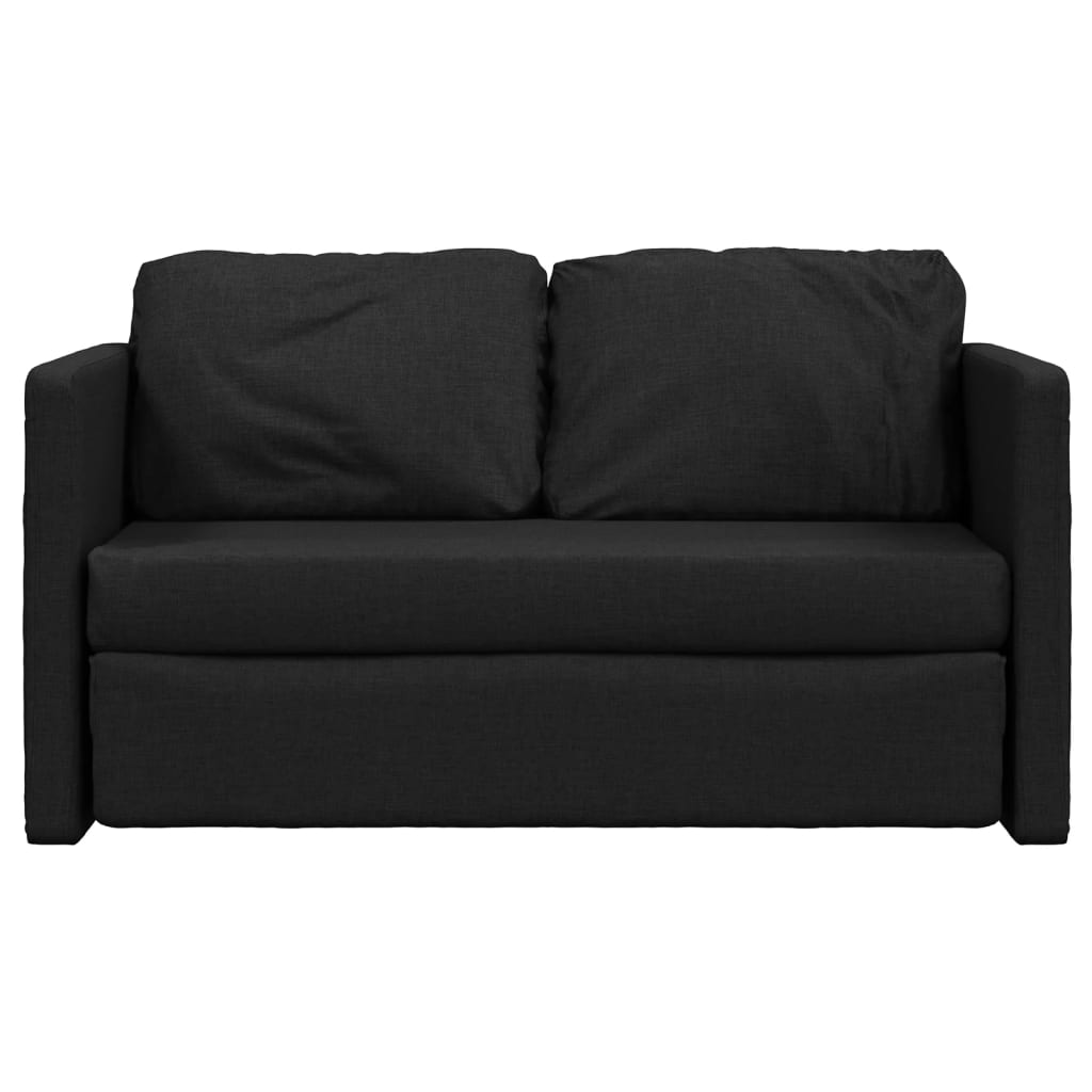 Divano Letto Da Terra 2 In 1 Nero 112x174x55 Cm Tessuto