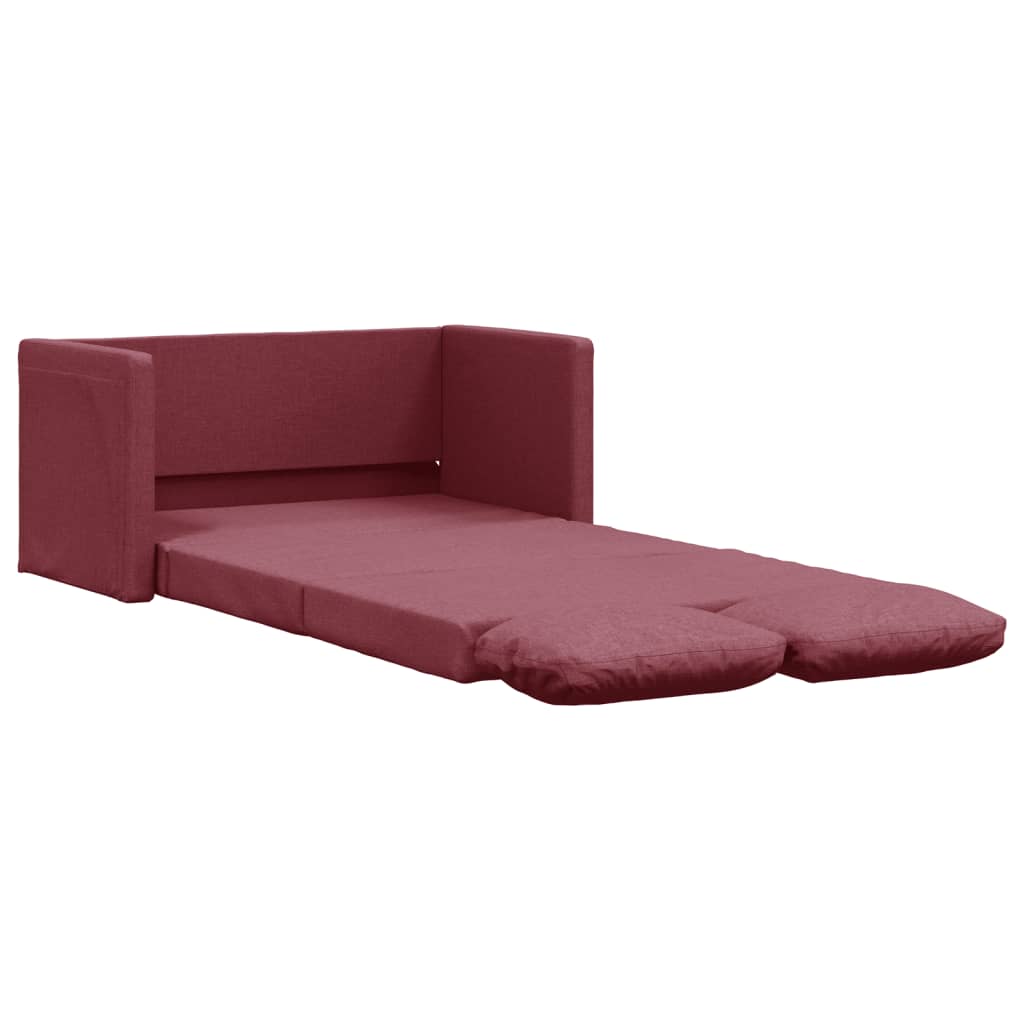 Divano Letto Da Terra 2 In 1 Rosso Vino 112x174x55cm Tessuto