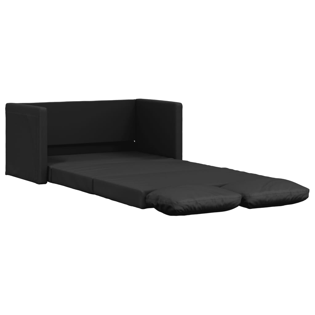 Divano Letto Da Terra 2 In 1 Nero 112x174x55 Cm Similpelle