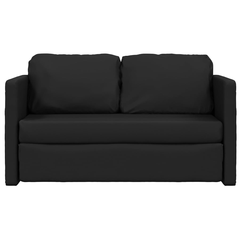 Divano Letto Da Terra 2 In 1 Nero 112x174x55 Cm Similpelle