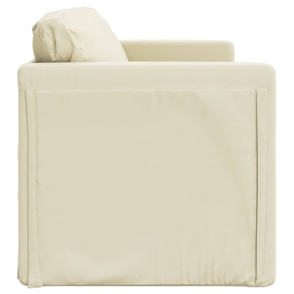 Divano Letto Da Terra 2 In 1 Crema 112x174x55 Cm Similpelle