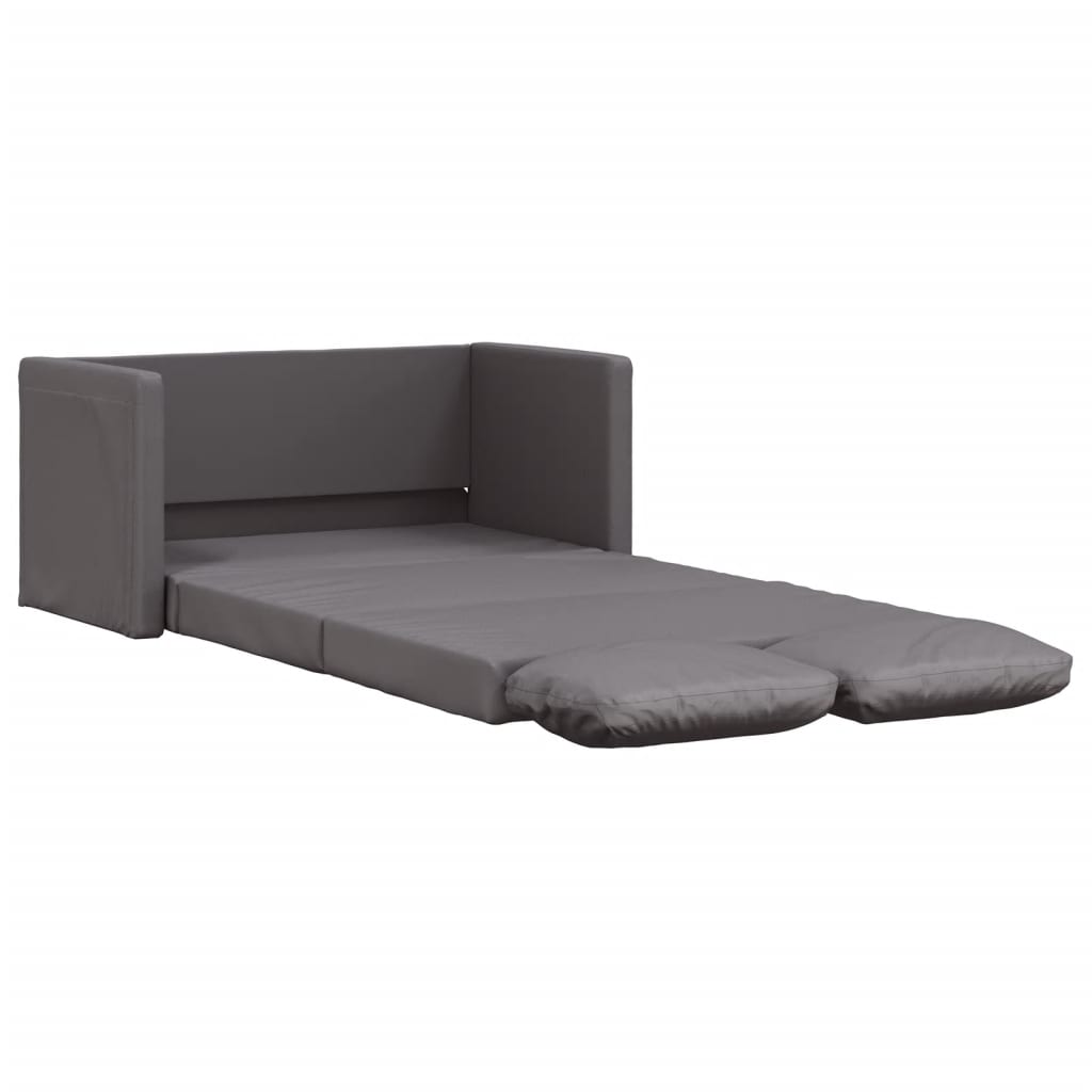 Divano Letto Da Terra 2 In 1 Grigio 112x174x55 Cm Similpelle