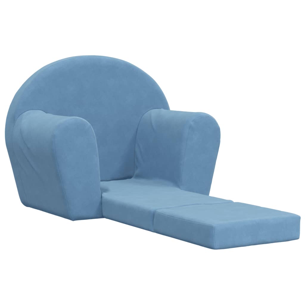 Divano Letto Per Bambini Blu In Morbido Peluche