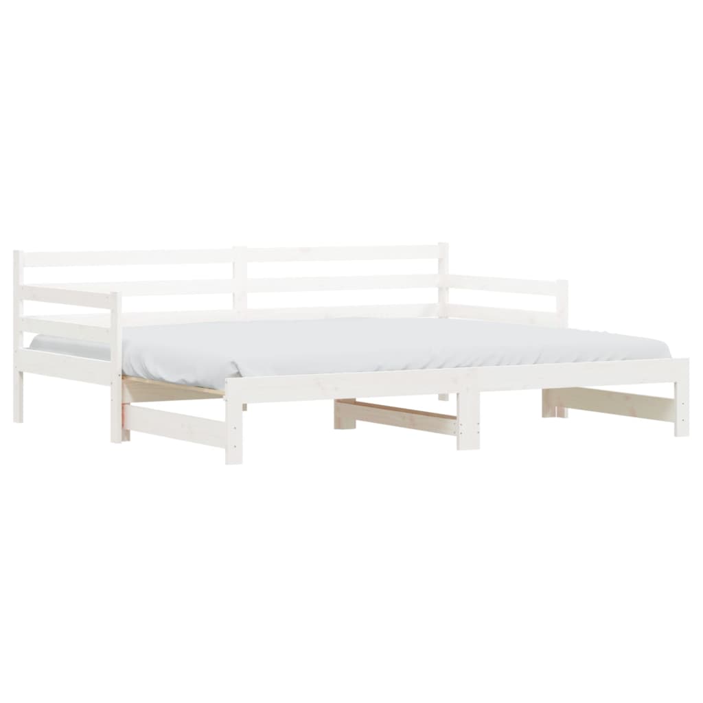 Divano Letto Con Letto Estraibile Bianco 90x200cm Massello Pino