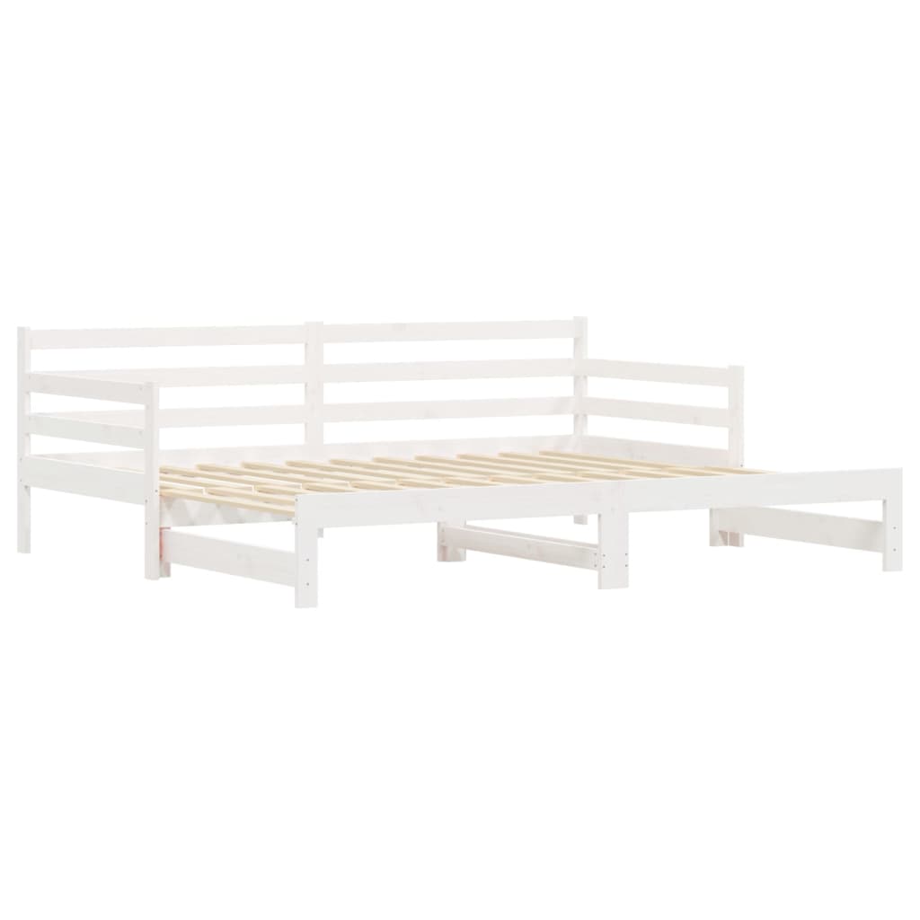 Divano Letto Con Letto Estraibile Bianco 90x190cm Massello Pino