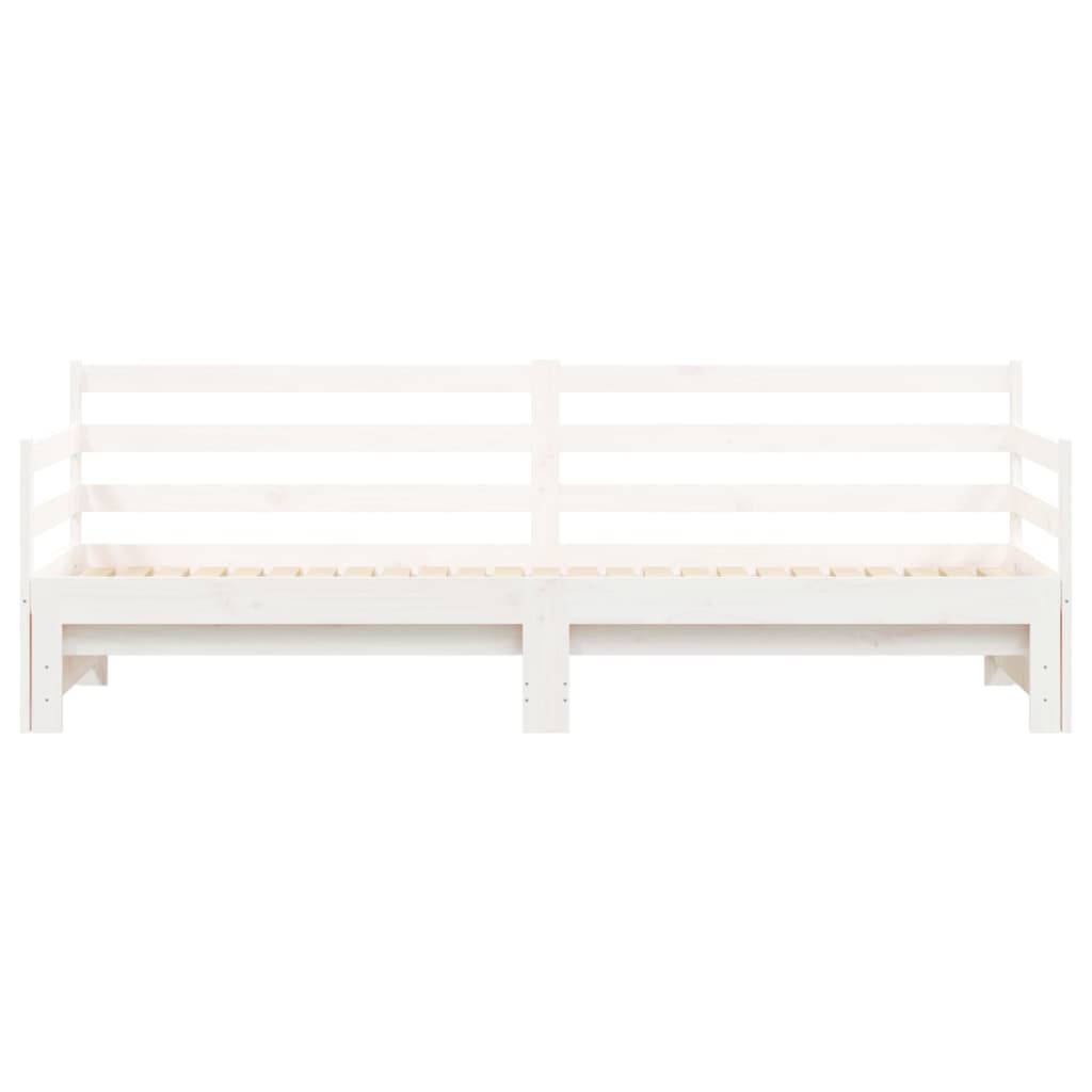 Divano Letto Con Letto Estraibile Bianco 90x190cm Massello Pino