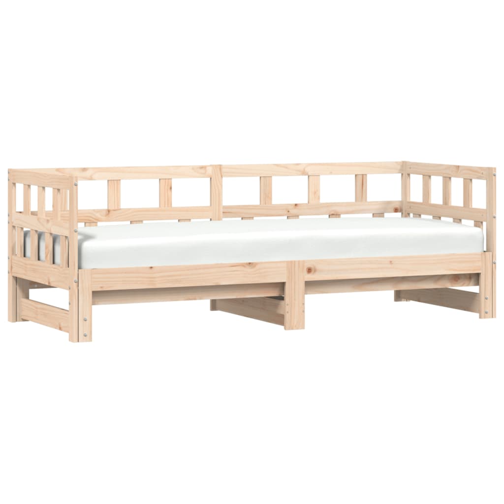 Divano Letto Con Letto Estraibile 80x200cm Legno Massello Pino