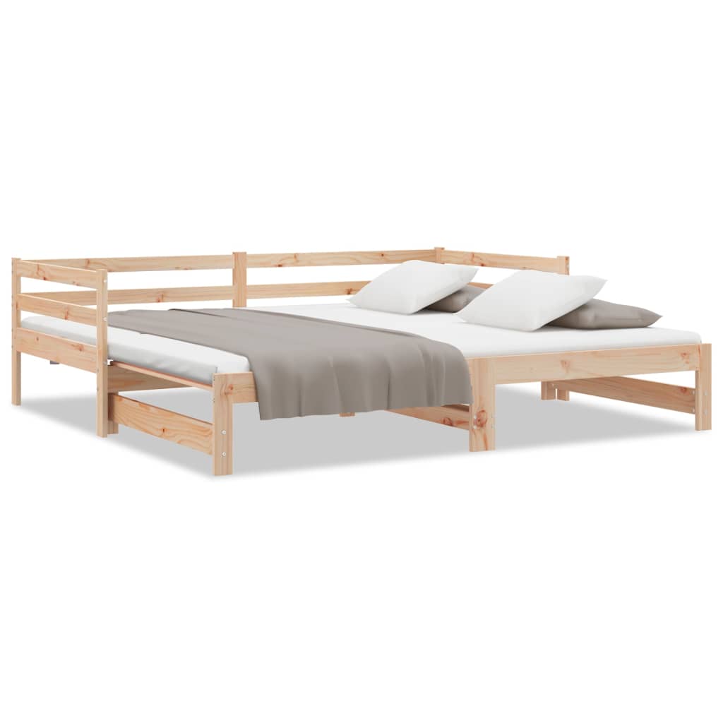 Divano Letto Con Letto Estraibile 90x200cm Legno Massello Pino