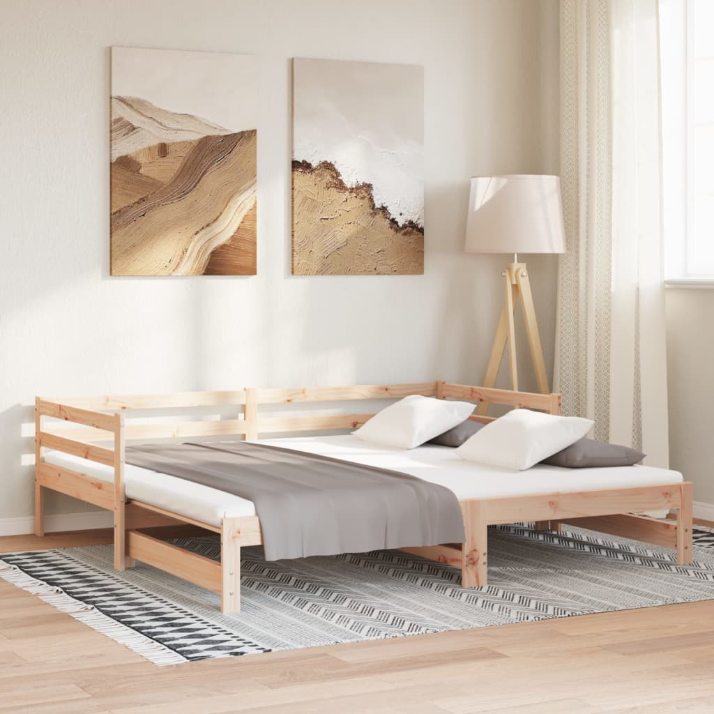 Divano Letto Con Letto Estraibile 90x200cm Legno Massello Pino