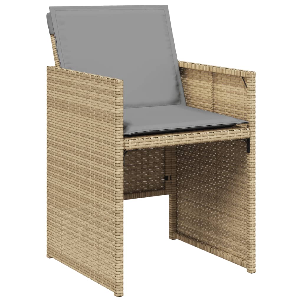 Sedie Da Giardino Con Cuscini 4 Pz Beige Misto In Polyrattan