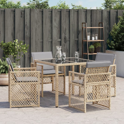 Sedie Da Giardino Con Cuscini 4 Pz Beige Misto In Polyrattan