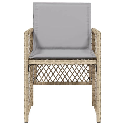 Sedie Da Giardino Con Cuscini 4 Pz Beige Misto In Polyrattan