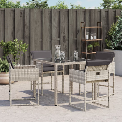 Sedie Da Giardino Con Cuscini 4 Pz Grigio Chiaro In Polyrattan