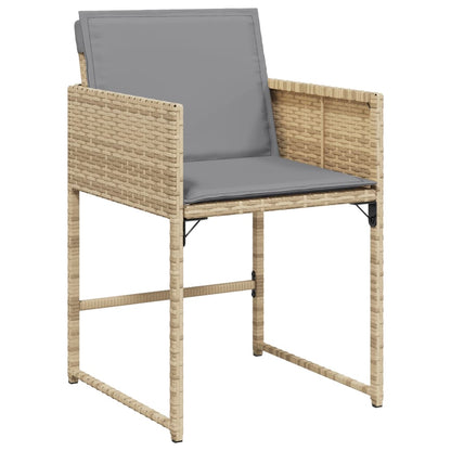 Sedie Da Giardino Con Cuscini 4 Pz Beige Misto In Polyrattan