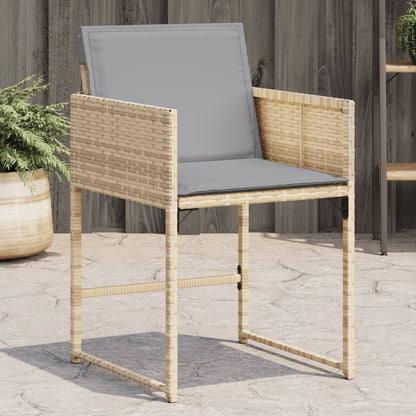 Sedie Da Giardino Con Cuscini 4 Pz Beige Misto In Polyrattan