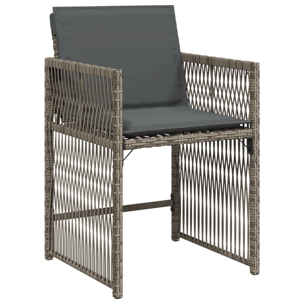 Sedie Da Giardino Con Cuscini 4pz Grigio In Polyrattan