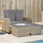 Divano Da Giardino Con Cuscini A 2 Posti Beige In Polyrattan