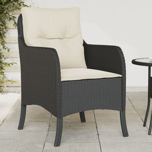 Sedie Da Giardino Con Cuscini 2 Pz Nere In Polyrattan