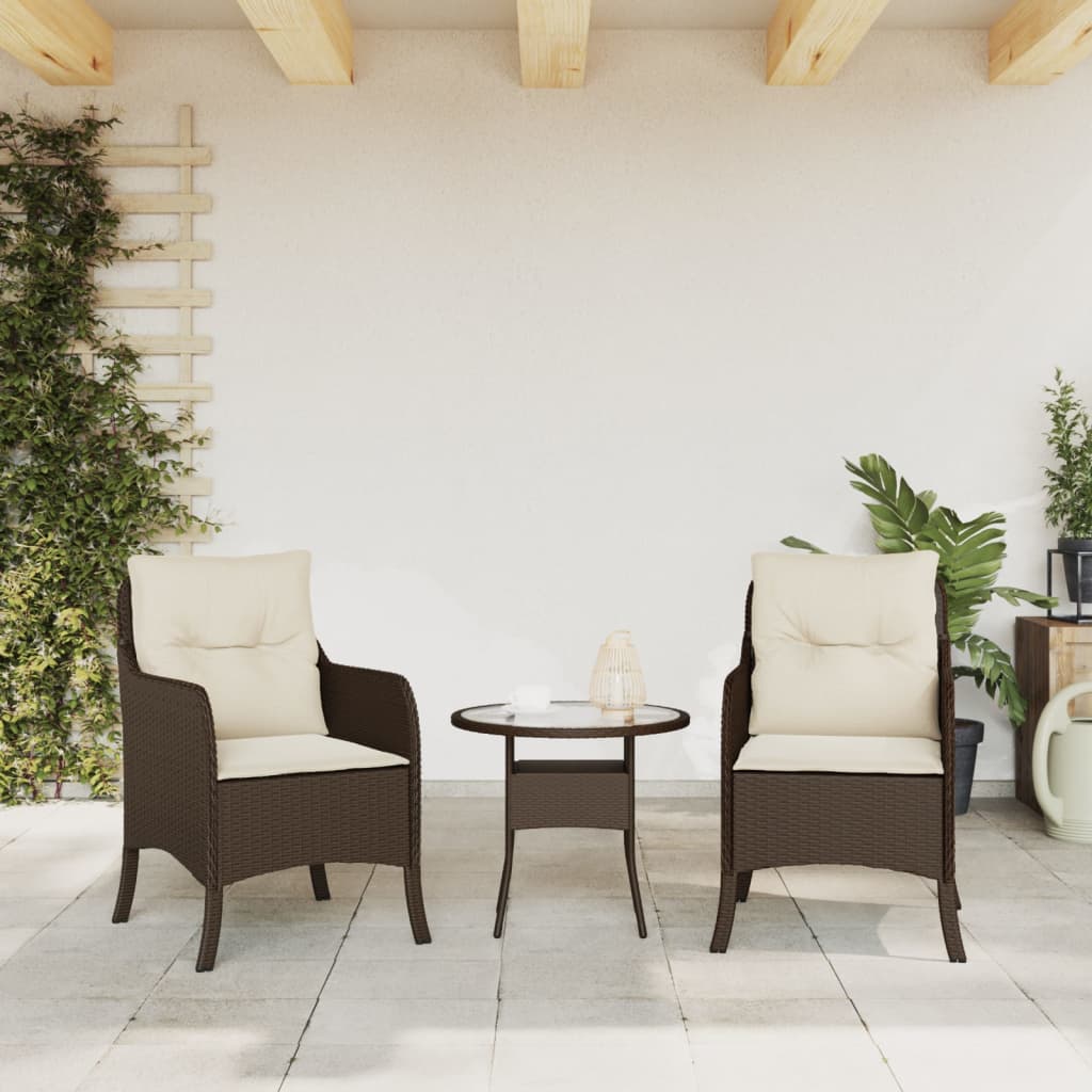 Sedie Da Giardino Con Cuscini 2 Pz Marroni In Polyrattan