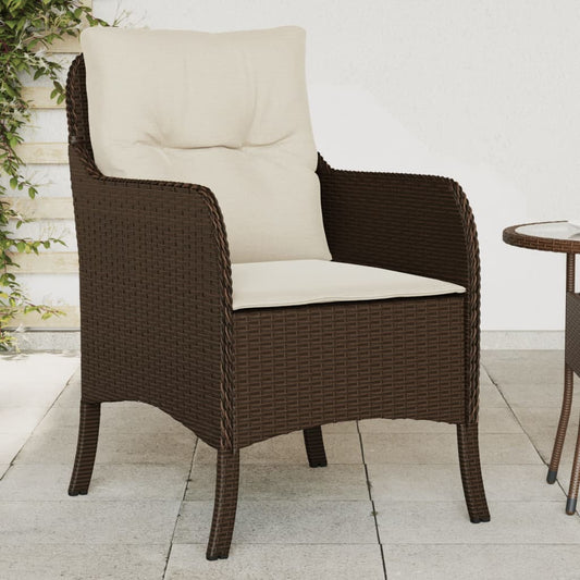 Sedie Da Giardino Con Cuscini 2 Pz Marroni In Polyrattan