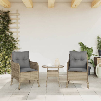 Sedie Da Giardino Con Cuscini 2 Pz Beige Misto In Polyrattan