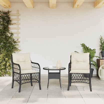 Sedie Da Giardino Con Cuscini 2 Pz Nere In Polyrattan