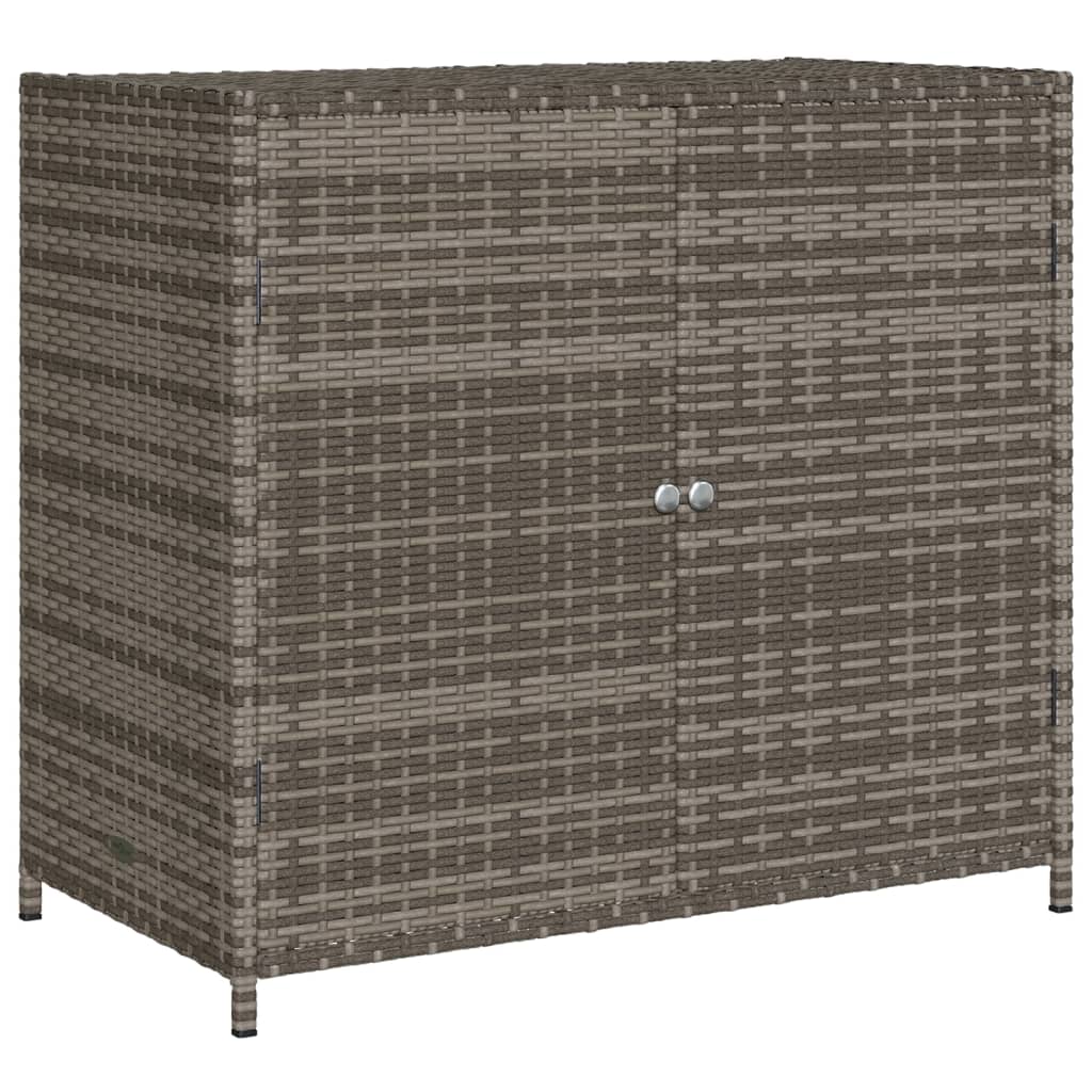 Armadietto Portaoggetti Giardino Grigio 83x45x76 Cm Polyrattan