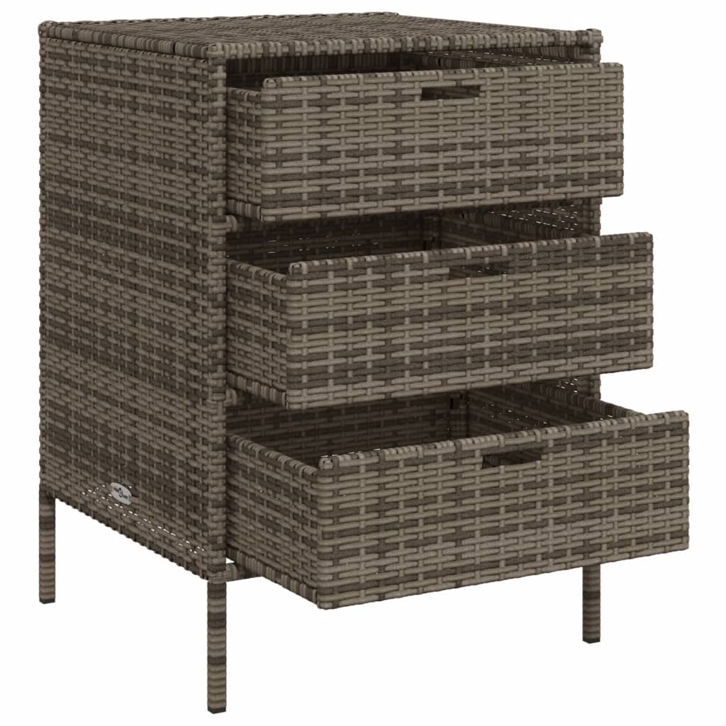 Armadietto Portaoggetti Giardino Grigio 55x59x80cm Polyrattan