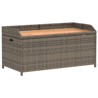 Panca Portaoggetti Giardino Grigia 100x50x52 Polyrattan Acacia