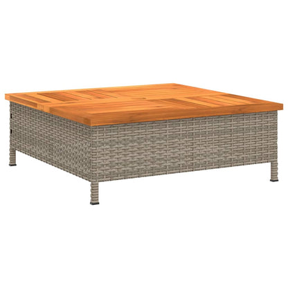 Copertura Base Ombrellone Grigia 70x70x25cm Polyrattan E Acacia