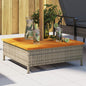 Copertura Base Ombrellone Grigia 70x70x25cm Polyrattan E Acacia