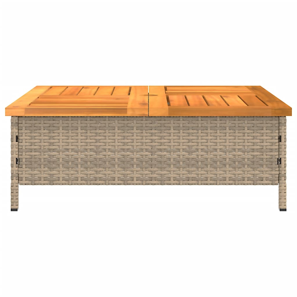 Copertura Base Ombrellone Beige 70x70x25 Cm Polyrattan E Acacia