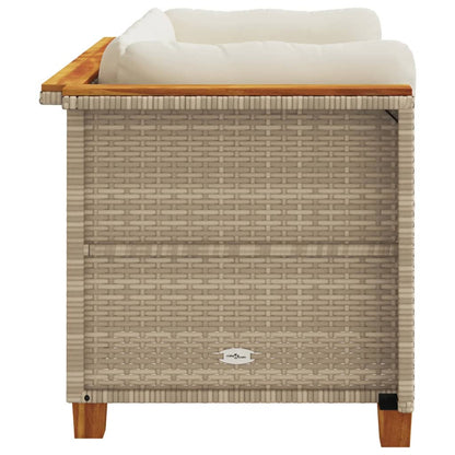 Divani Angolari Da Giardino Con Cuscini 2pz Polyrattan Beige