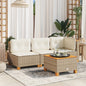 Divano Da Giardino Con Cuscini A 3 Posti Beige In Polyrattan