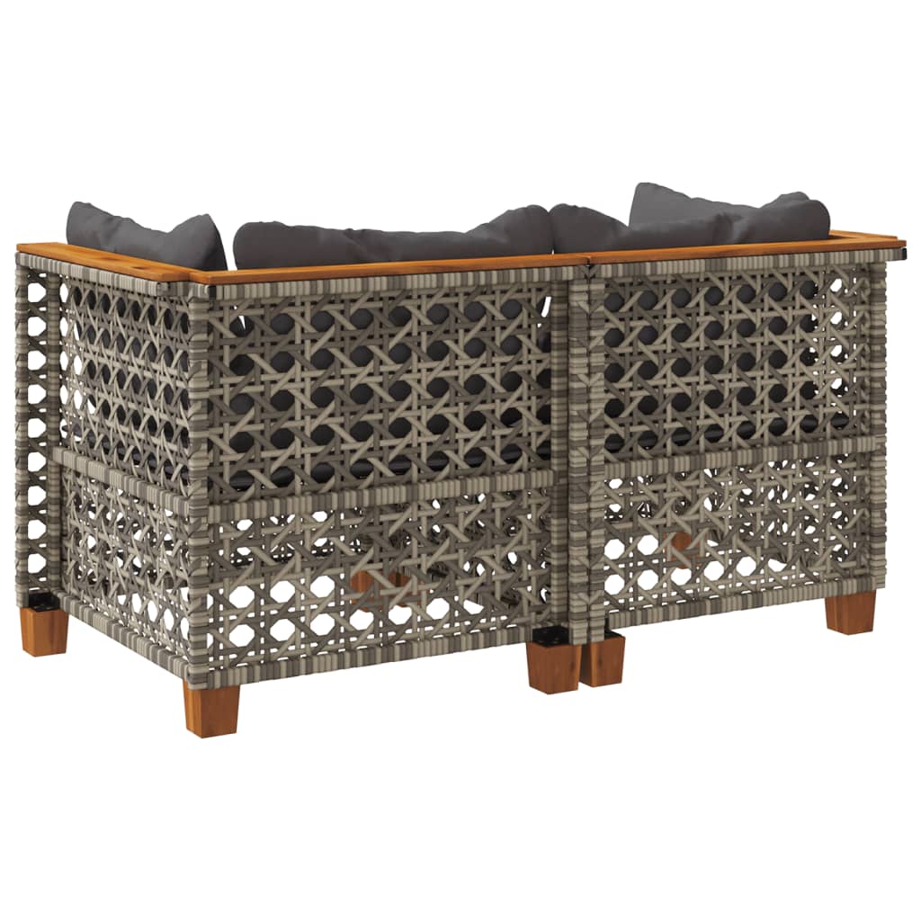 Divani Angolari Da Giardino Con Cuscini 2pz Polyrattan Grigio