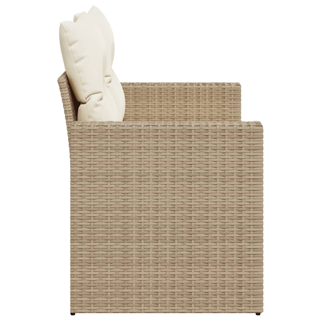 Divano Da Giardino Con Cuscini A 2 Posti Beige In Polyrattan