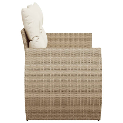 Divano Da Giardino Con Cuscini A 2 Posti Beige In Polyrattan