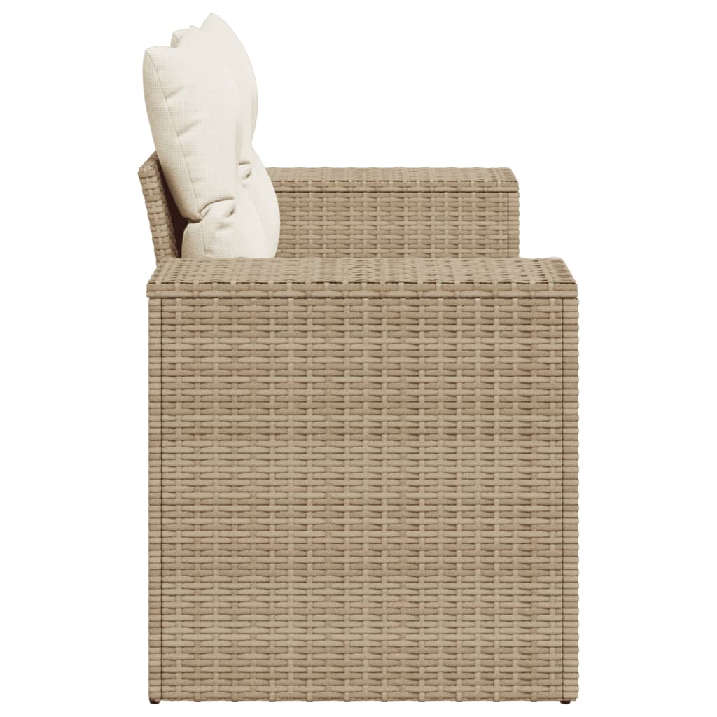 Divano Da Giardino Con Cuscini A 2 Posti Beige In Polyrattan