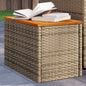 Tavolini Giardino 2pz Beige 55x34x37 Polyrattan Legno Massello