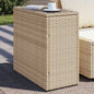 Tavolino Da Giardino Piano Vetro Beige 58x27,5x55 Cm Polyrattan