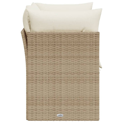 Divano Da Giardino Con Cuscini A 2 Posti Beige In Polyrattan