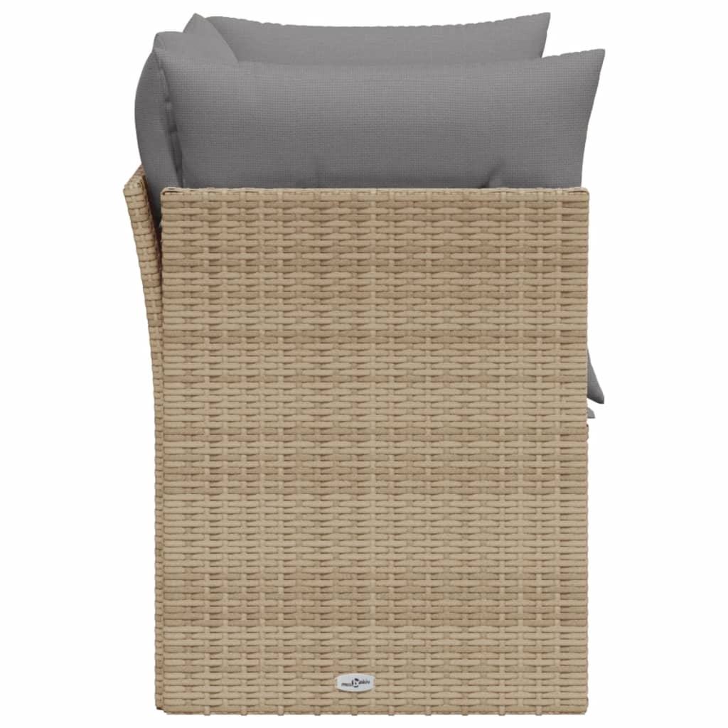 Divano Da Giardino Con Cuscini A 2 Posti Beige In Polyrattan