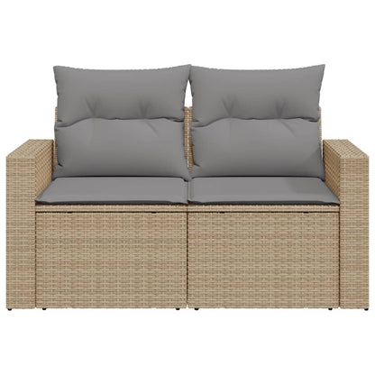 Divano Da Giardino Con Cuscini A 2 Posti Beige In Polyrattan