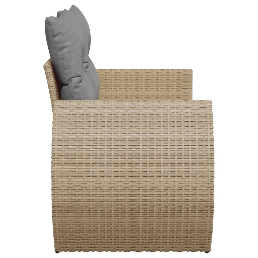 Divano Da Giardino Con Cuscini A 2 Posti Beige In Polyrattan